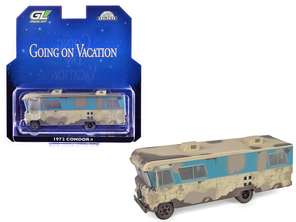 1972 Condor II RV (Recreational Vehicle) "Going on Vacation" Evergreen (Weathered) "Hobby Exclusive" Series 1/64 Diecast Model Car by Greenlight Greenlight