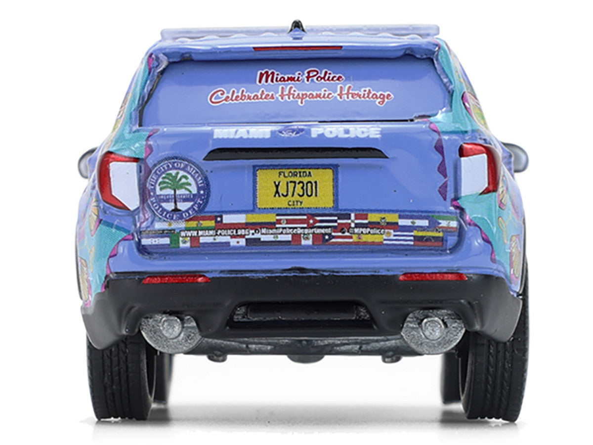 2022 Ford Police Interceptor Utility "Miami Police Department Hispanic Heritage Month" Blue with Graphics "Hobby Exclusive" Series 1/64 Diecast Model Car by Greenlight Greenlight