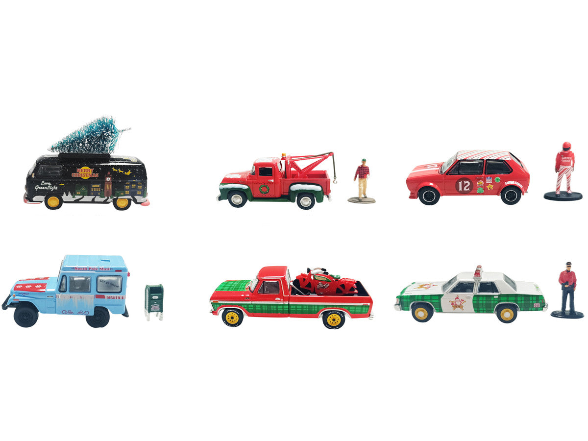 "Christmas 2025 Limited Edition" Set of 6 Cars 1/64 Diecast Model Cars by Greenlight-0