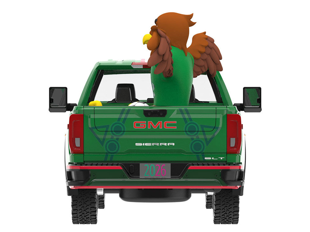2022 GMC Sierra 3500 HD Pickup Truck Green with Mexican Soccer Graphics with Eagle Figure "International Soccer Celebration '26" Series 1/64 Diecast Model Car by Greenlight Greenlight
