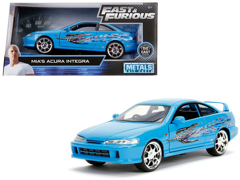 Mia's Acura Integra RHD (Right Hand Drive) Blue "The Fast and the Furious" Movie 1/24 Diecast Model Car by Jada Jada
