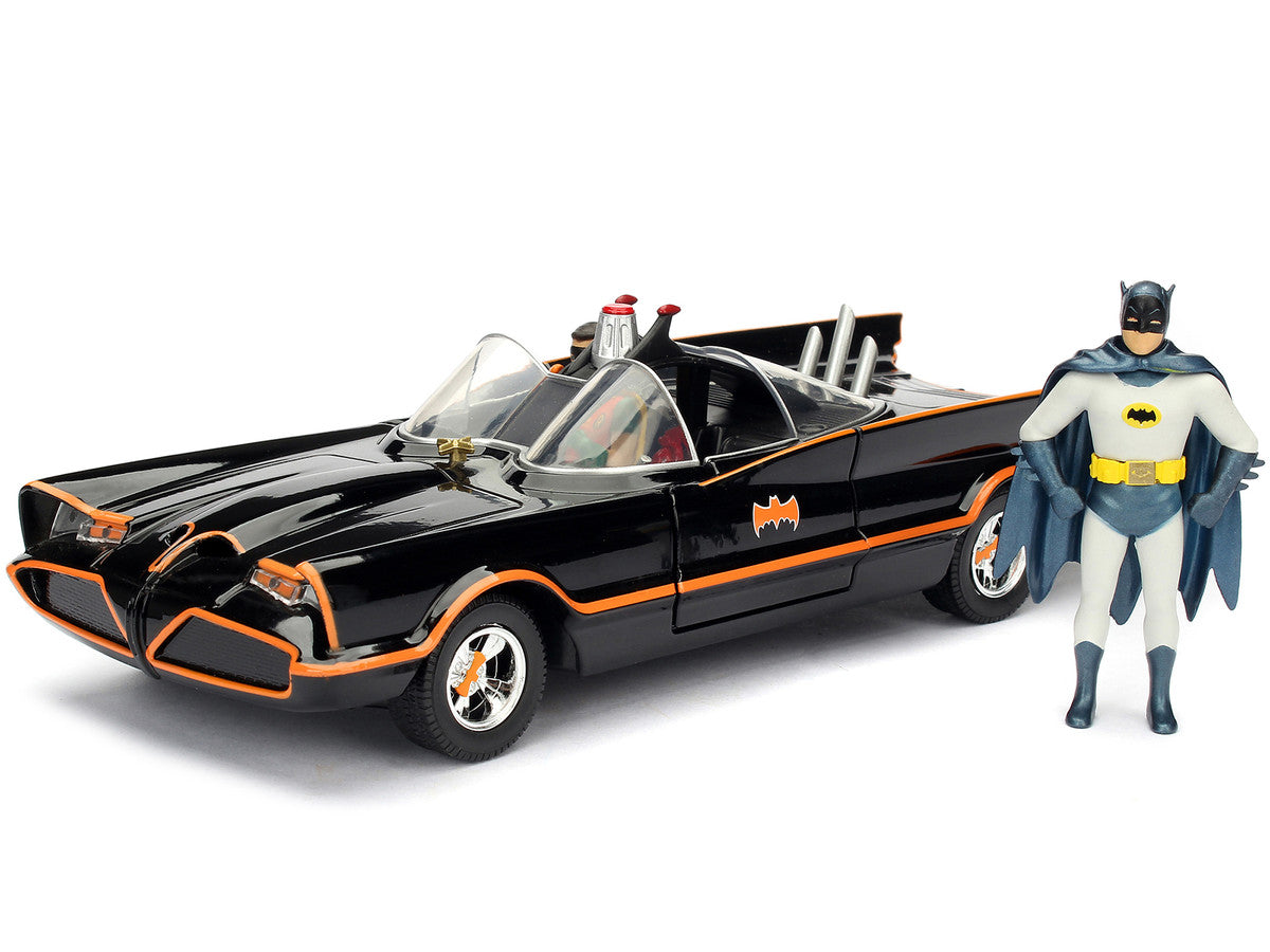 Model Kit Classic Batmobile Black with Batman Diecast Figure "Batman" (1966-1968) TV Series "Build N' Collect" 1/24 Diecast Model Car by Jada Jada