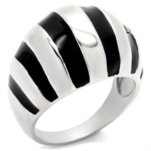 30914 - High-Polished 925 Sterling Silver Ring with Epoxy  in Jet-0