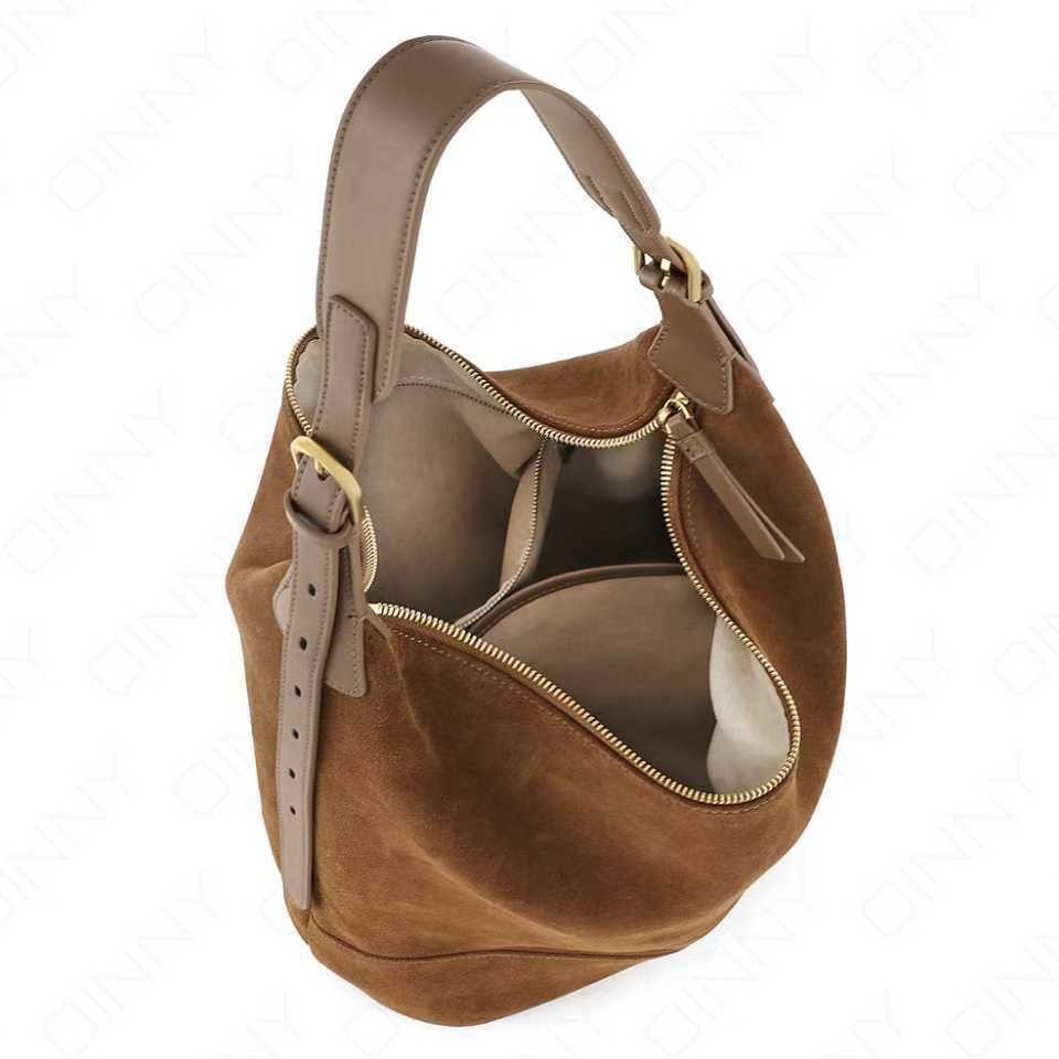 Retro Laid-back Suede Bucket A Versatile Slouchy Commuter Shoulder Or Crossbody Bag Accent Plus