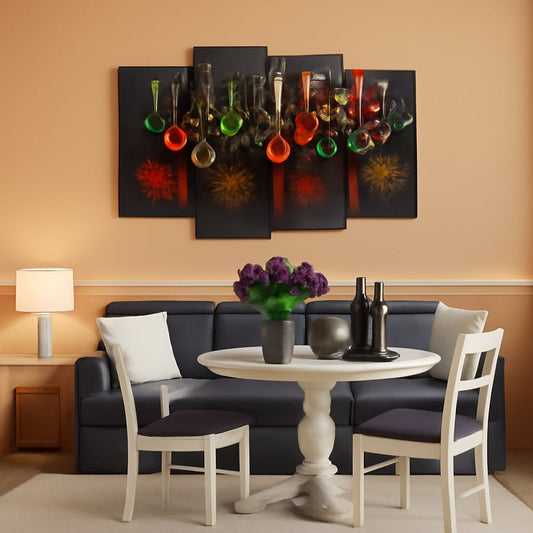 4 Piece Spice Spoon Canvas Art Set For Kitchen Wall Decor ShipItFurniture