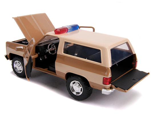 Hopper's Chevrolet Blazer with Police Badge "Hawkins Police Dept." "Stranger Things" (2016) TV Series 1/24 Diecast Model Car by Jada Jada