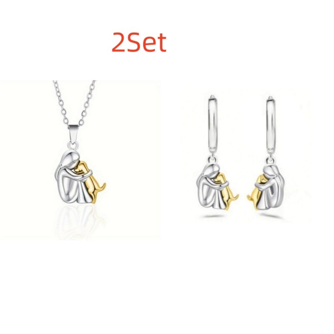 Fashion Little Girl And Dog Hug Necklace LadyShow.Store