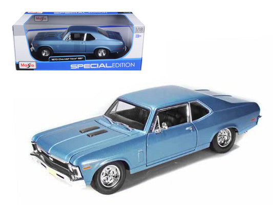 1970 Chevrolet Nova SS Coupe Blue Metallic 1/18 Diecast Model Car by Maisto Maisto