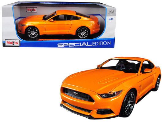2015 Ford Mustang GT 5.0 Orange Metallic "Special Edition" 1/18 Diecast Model Car by Maisto Maisto