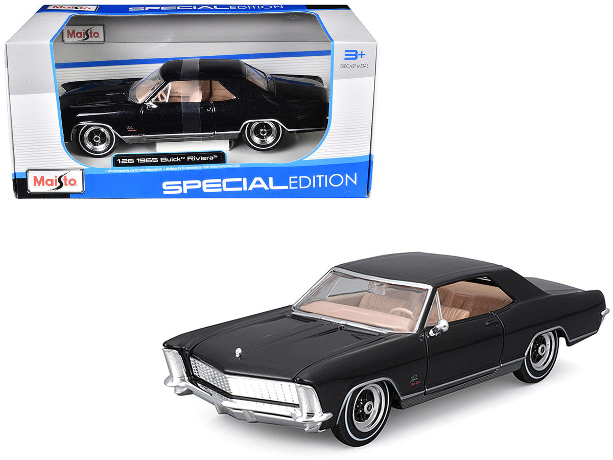 1965 Buick Riviera Gran Sport Black Metallic "Special Edition" Series 1/26 Diecast Model Car by Maisto Maisto