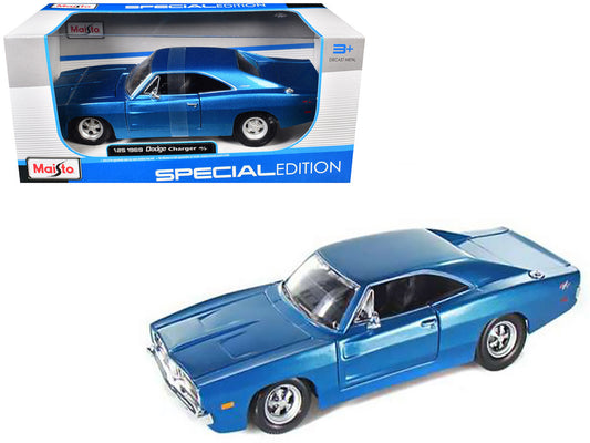 1969 Dodge Charger R/T Hemi Blue 1/25 Diecast Model Car by Maisto Maisto