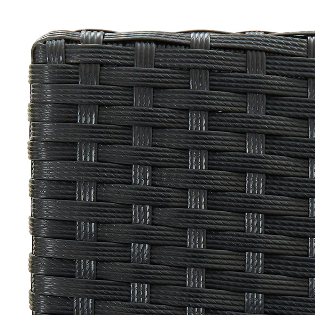 Garden Bar Stools with Cushions 2 pcs Black Poly Rattan W2B