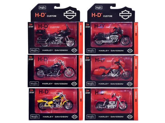 Harley-Davidson Motorcycles 6 piece Set Series 45 1/18 Diecast Models by Maisto Maisto