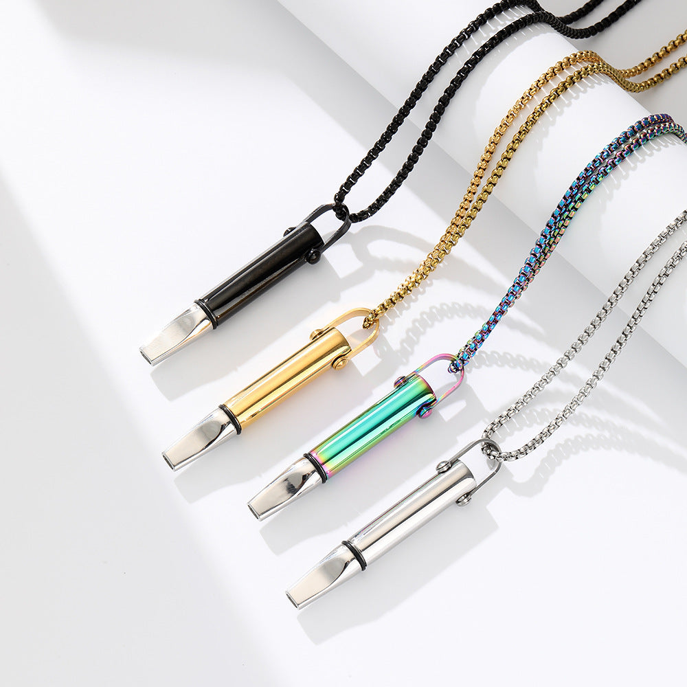Breathing Resistance Whistle Necklace Round Tube Built-in Cotton Core Best YouTube Store