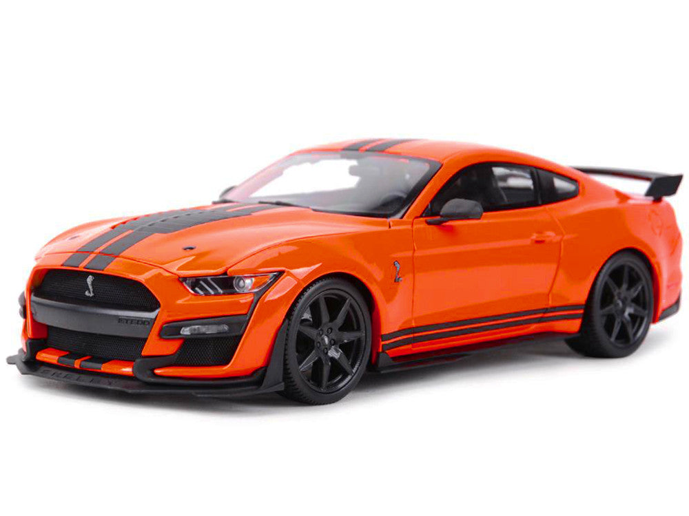 2020 Ford Mustang Shelby GT500 Orange with Black Stripes "Special Edition" 1/18 Diecast Model Car by Maisto Maisto