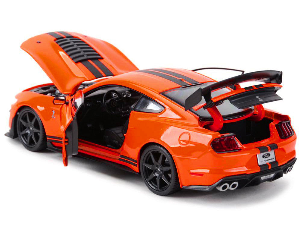 2020 Ford Mustang Shelby GT500 Orange with Black Stripes "Special Edition" 1/18 Diecast Model Car by Maisto Maisto