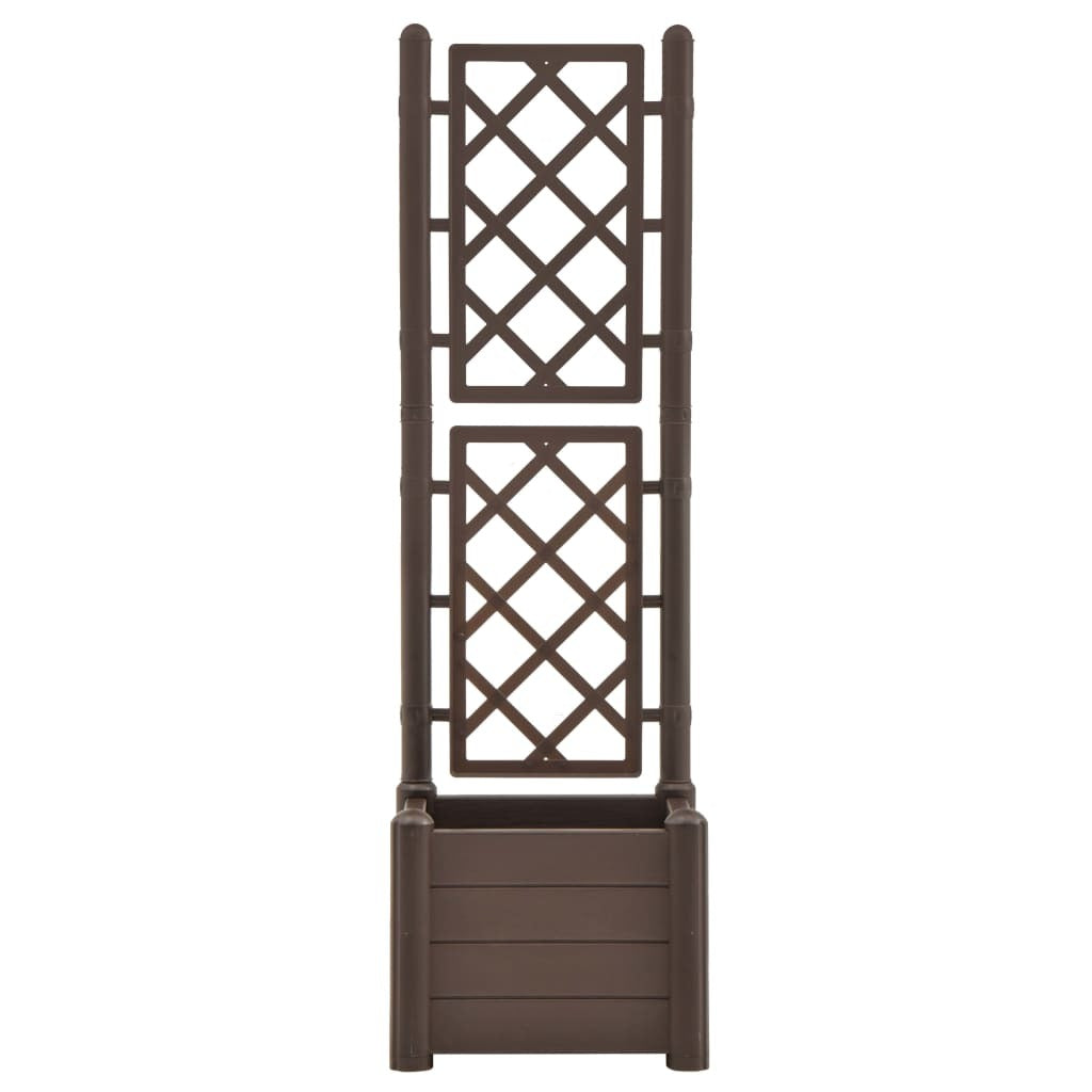 Garden Planter with Trellis 16.9"x16.9"x55.9" PP Mocha W2B
