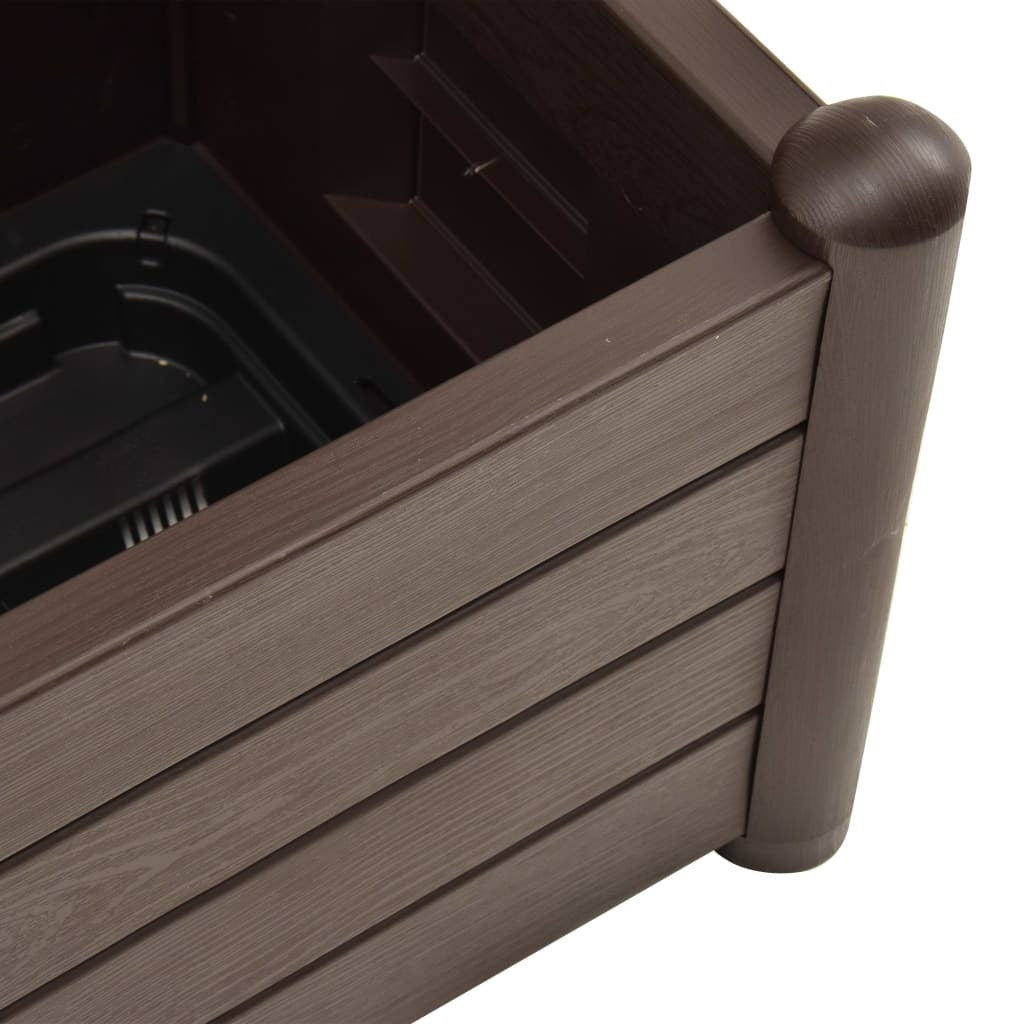 Garden Planter with Trellis 16.9"x16.9"x55.9" PP Mocha W2B
