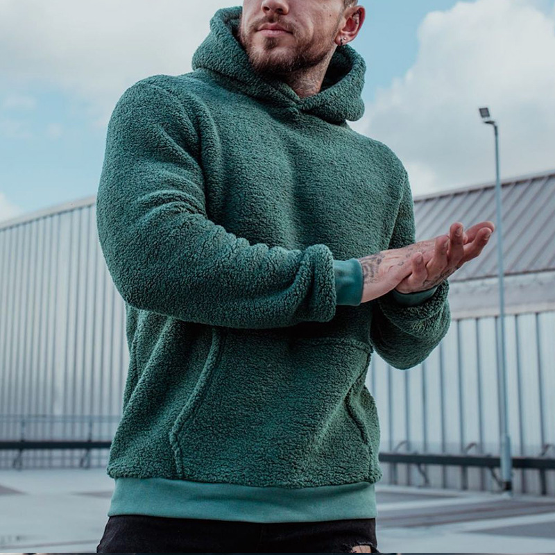 Men's Jacket Fashion Hooded Plush Sweater Pi-Mart