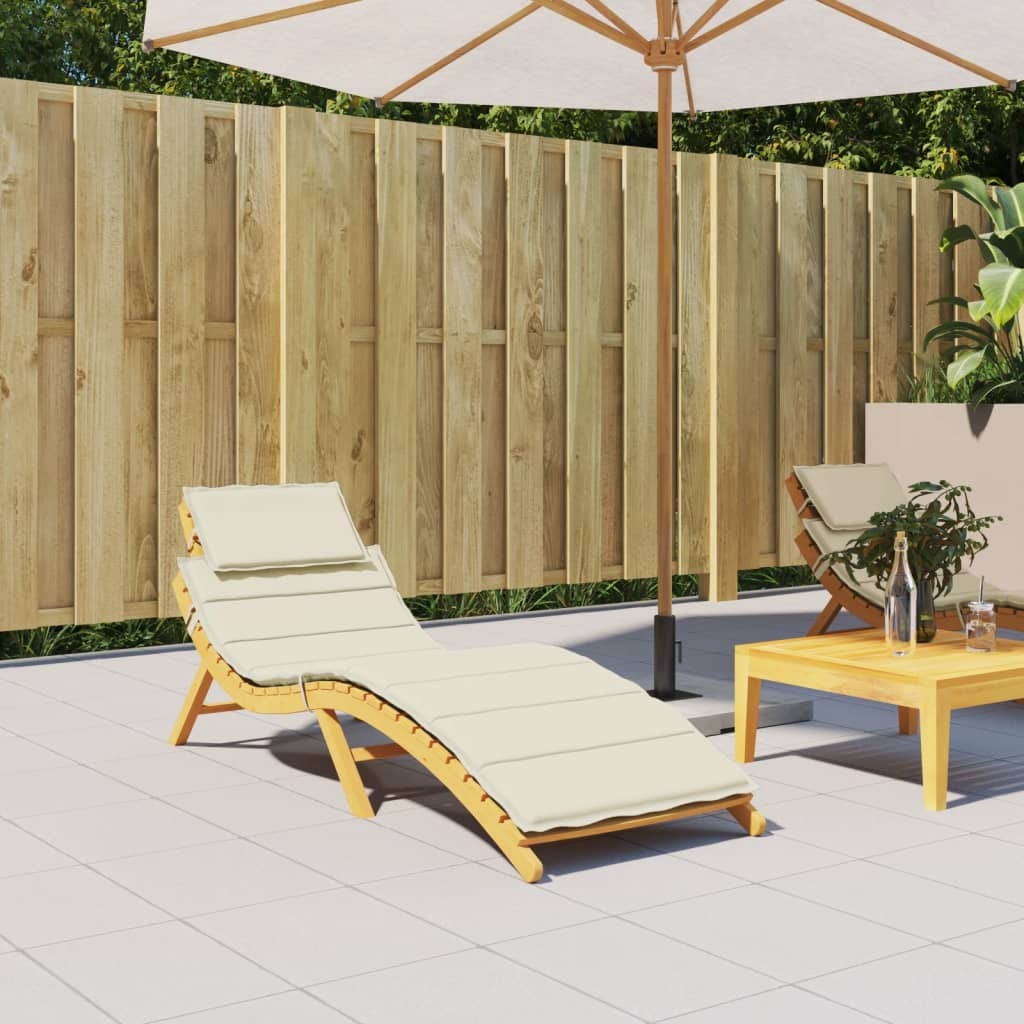 Sun Lounger Cushion Cream 73.2"x22.8"x1.6" Oxford Fabric W2B