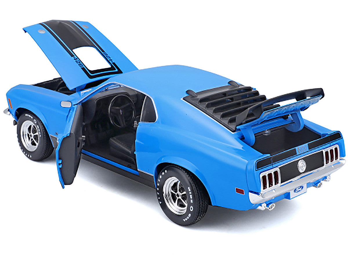 1970 Ford Mustang Mach 1 428 Blue with Black Stripes "Special Edition" 1/18 Diecast Model Car by Maisto Maisto