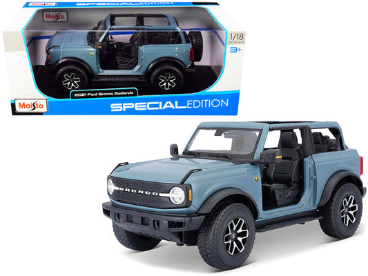 2021 Ford Bronco Badlands Blue "Special Edition" 1/18 Diecast Model Car by Maisto Maisto