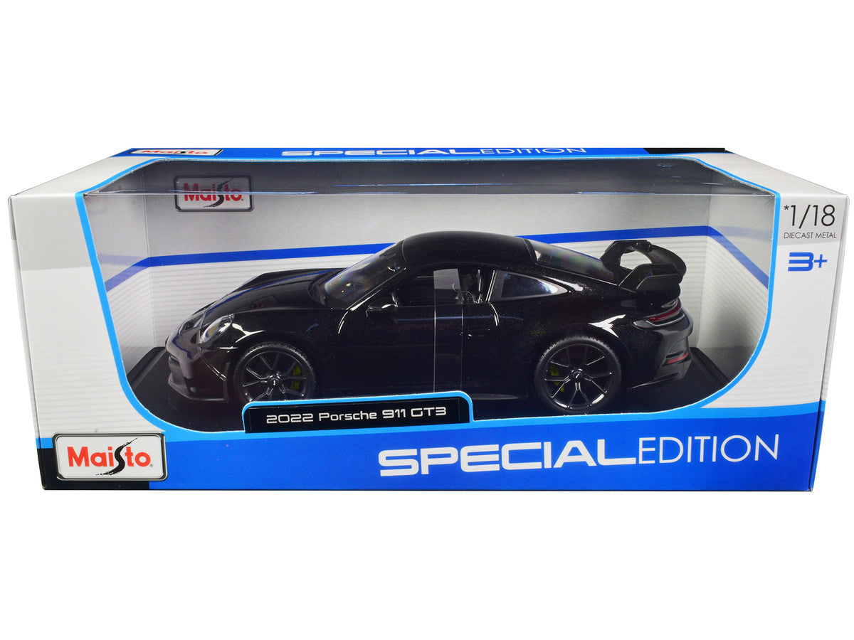 2022 Porsche 911 GT3 Black Metallic "Special Edition" 1/18 Diecast Model Car by Maisto Maisto