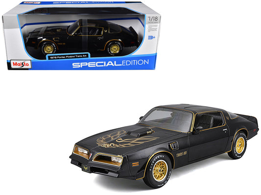 1978 Pontiac Firebird Trans Am Black Metallic with Hood Graphics "Special Edition" Series 1/18 Diecast Model Car by Maisto-0
