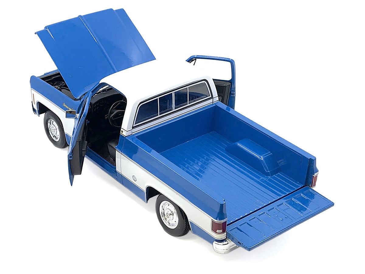 1974 Chevrolet C10 Cheyenne Super Pickup Truck Blue and White "Special Edition" Series 1/18 Diecast Model Car by Maisto Maisto