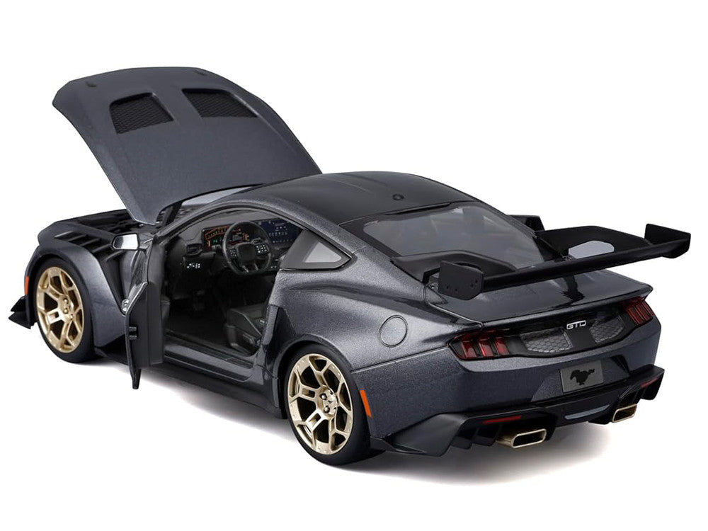 2025 Ford Mustang GTD Dark Gray Metallic with Black Top "Special Edition" Series 1/18 Diecast Model Car by Maisto Maisto