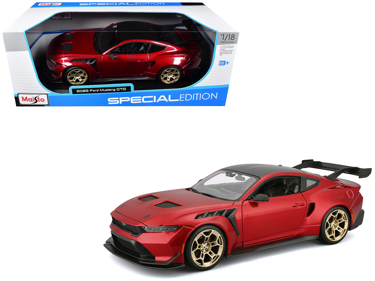 2025 Ford Mustang GTD Red Metallic with Black Top "Special Edition" Series 1/18 Diecast Model Car by Maisto Maisto