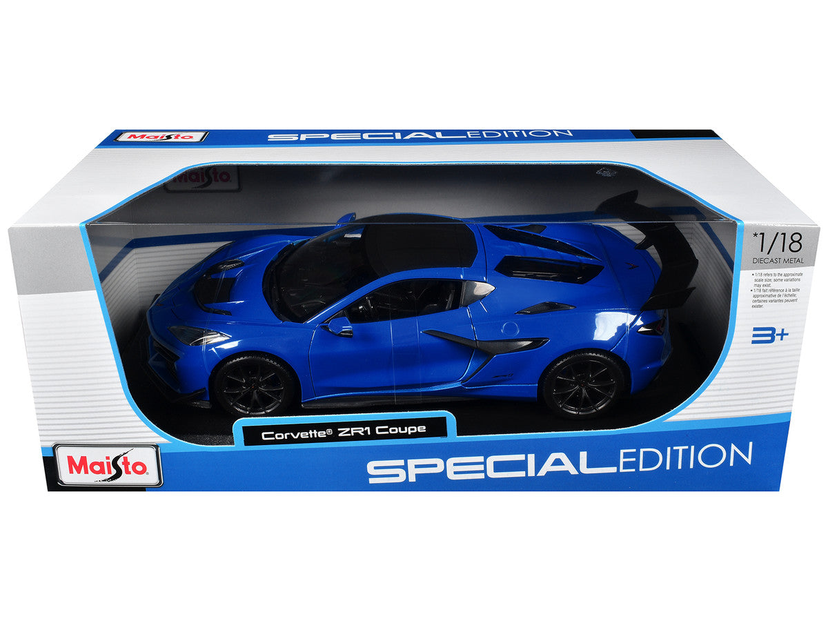 Chevrolet Corvette ZR1 Coupe Blue with Carbon Top "Special Edition" Series 1/18 Diecast Model Car by Maisto Maisto