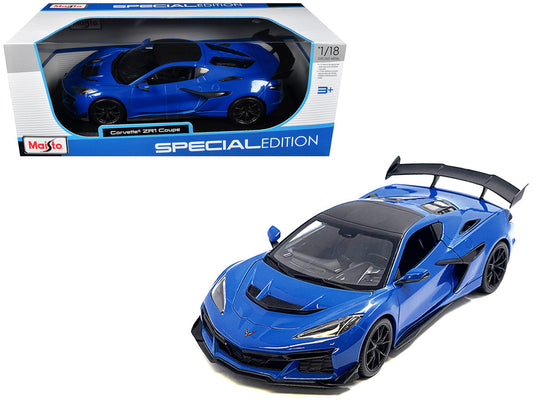 Chevrolet Corvette ZR1 Coupe Blue with Carbon Top "Special Edition" Series 1/18 Diecast Model Car by Maisto Maisto