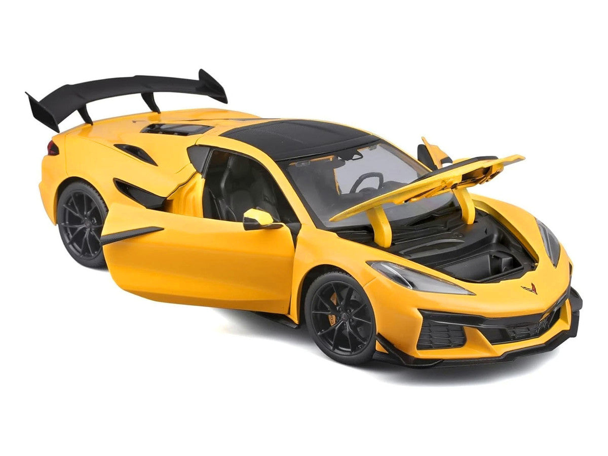 Chevrolet Corvette ZR1 Coupe Yellow with Carbon Top "Special Edition" Series 1/18 Diecast Model Car by Maisto Maisto