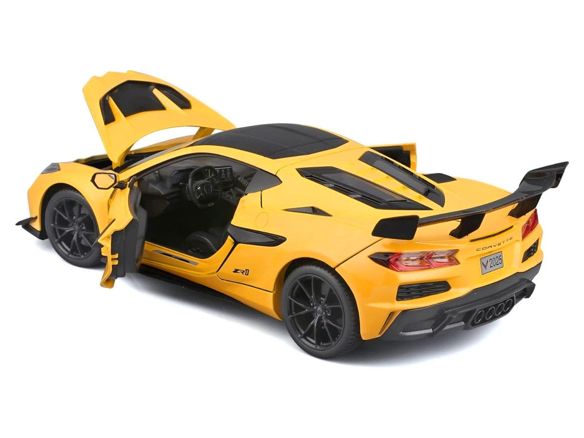 Chevrolet Corvette ZR1 Coupe Yellow with Carbon Top "Special Edition" Series 1/18 Diecast Model Car by Maisto Maisto