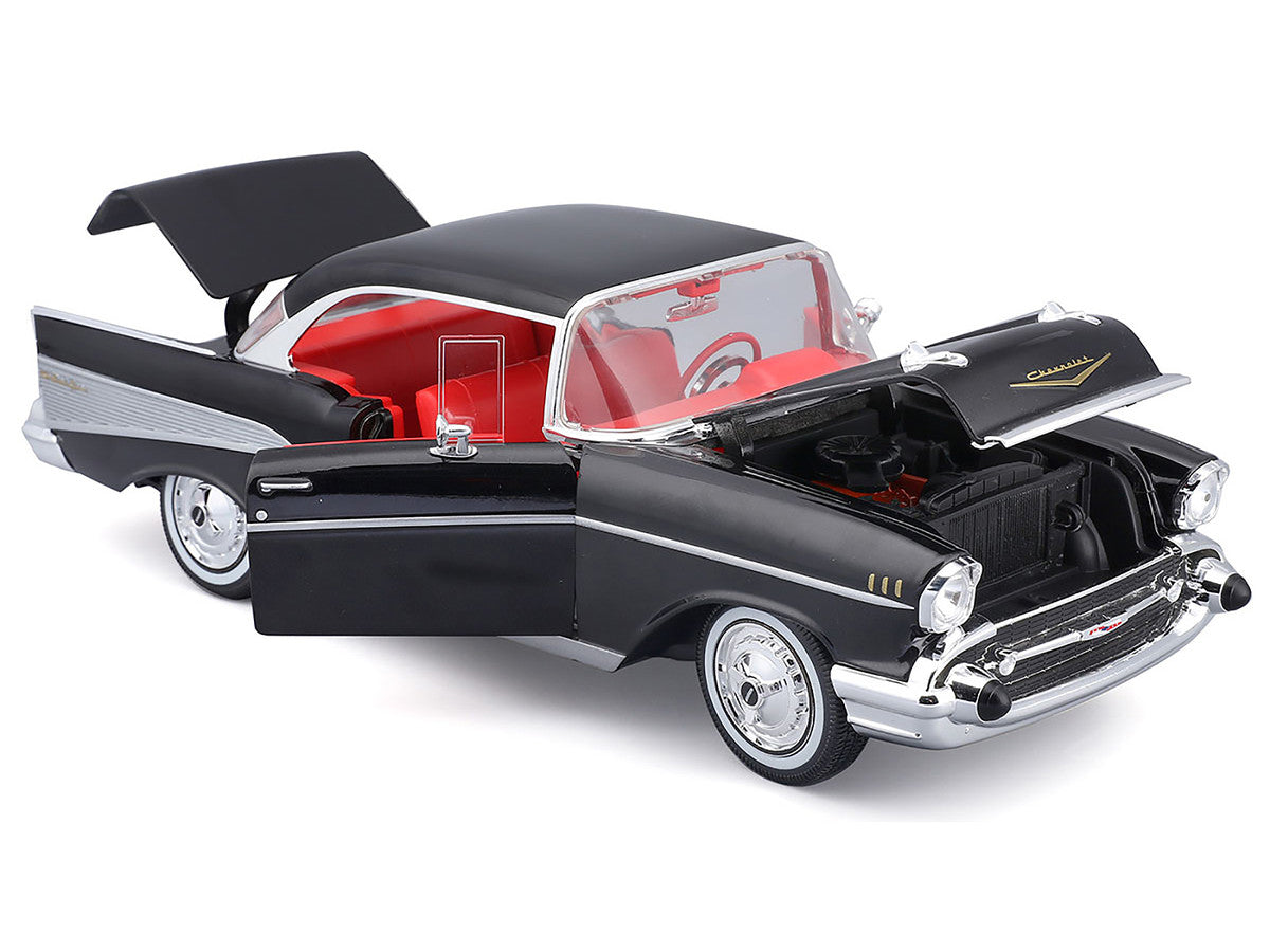 1957 Chevrolet Bel Air Coupe Black with Red Interior "Special Edition" Series 1/18 Diecast Model Car by Maisto Maisto