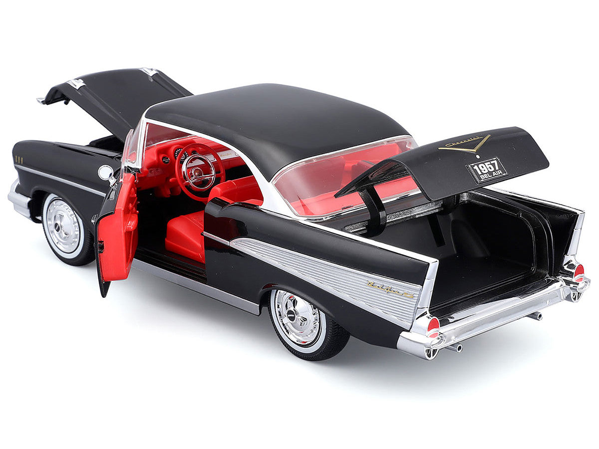 1957 Chevrolet Bel Air Coupe Black with Red Interior "Special Edition" Series 1/18 Diecast Model Car by Maisto Maisto