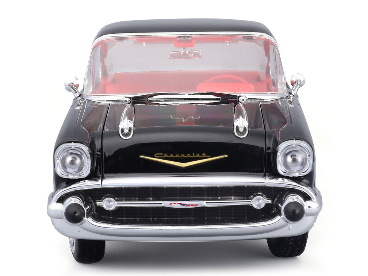 1957 Chevrolet Bel Air Coupe Black with Red Interior "Special Edition" Series 1/18 Diecast Model Car by Maisto Maisto