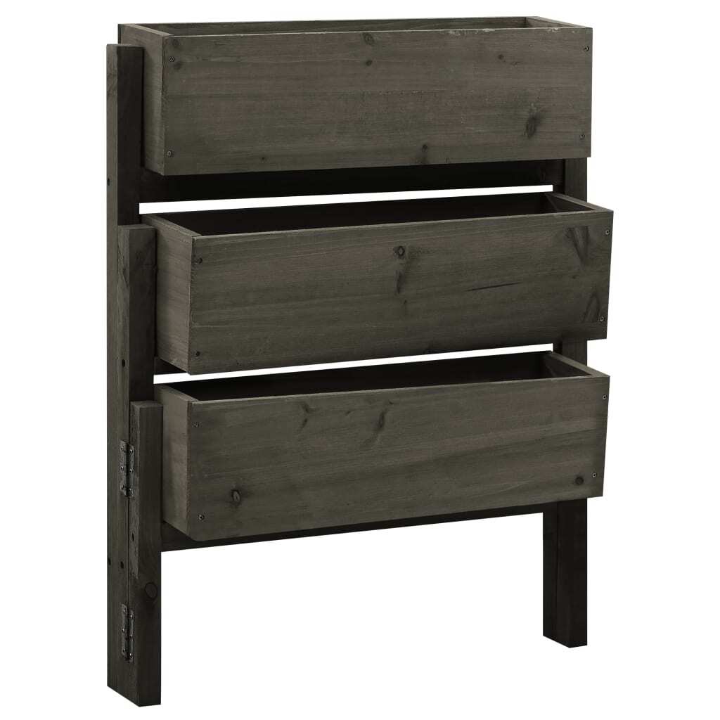 Garden Folding Planter Gray 23.6"x5.5"x29.5" Solid Firwood W2B