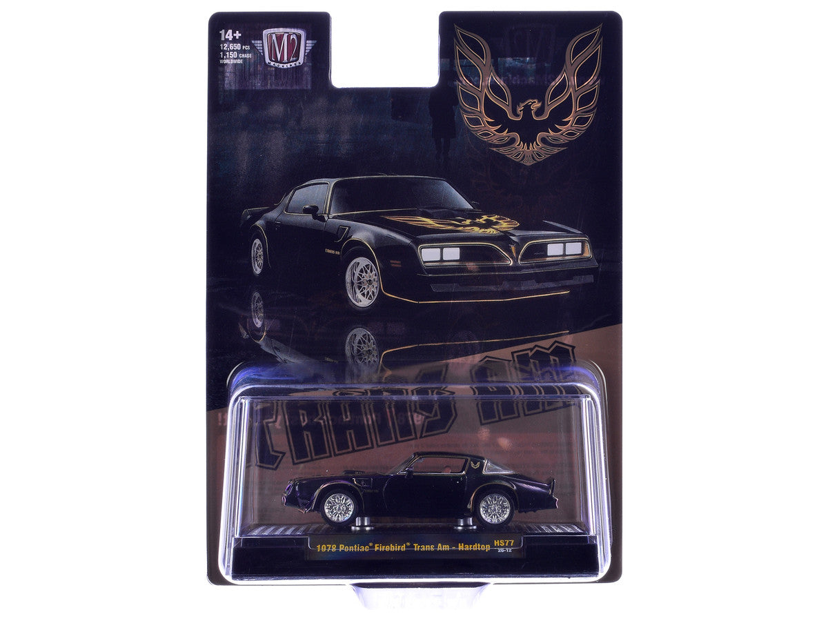1978 Pontiac Firebird Trans Am Black with Hood Graphics Limited Edition to 12650 pieces Worldwide 1/64 Diecast Model Car by M2 Machines M2