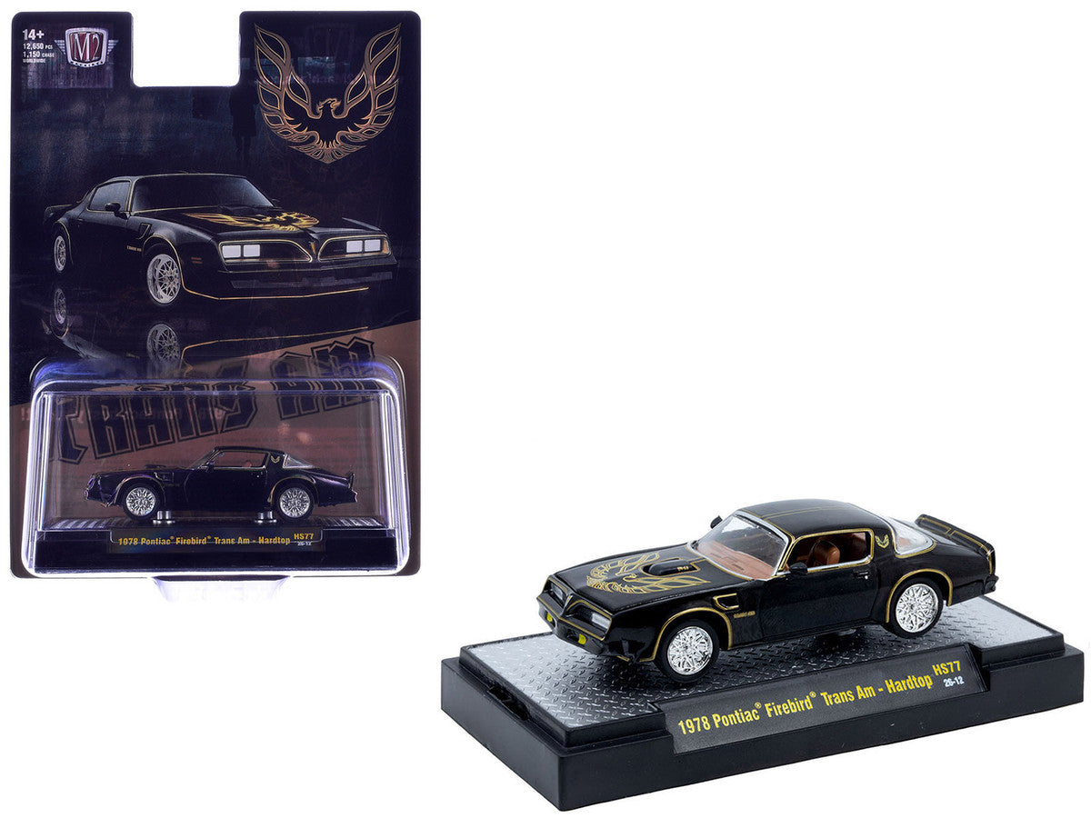 1978 Pontiac Firebird Trans Am Black with Hood Graphics Limited Edition to 12650 pieces Worldwide 1/64 Diecast Model Car by M2 Machines M2