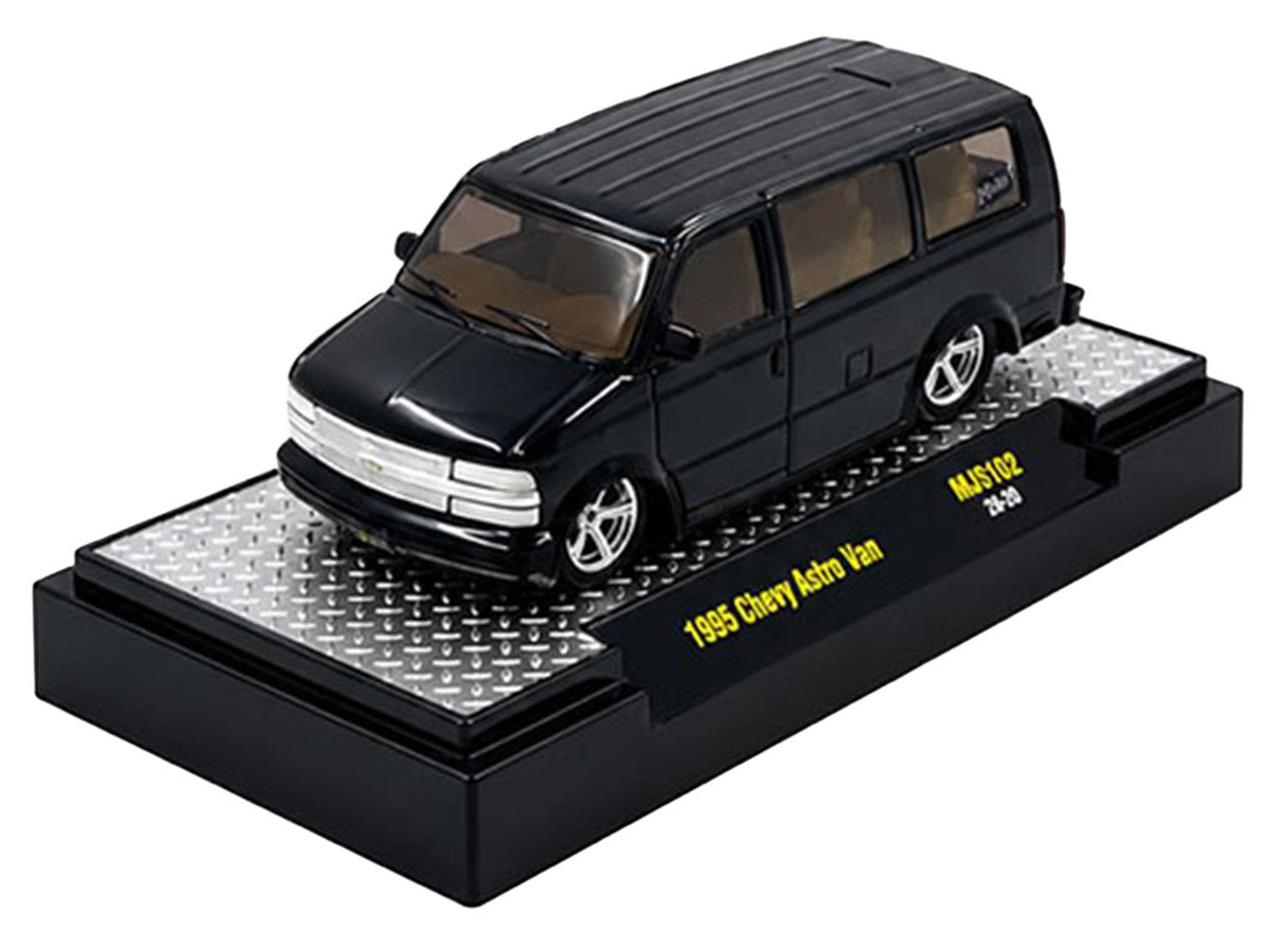 1995 Chevrolet Astro Van "Slow & Low" Black Limited Edition to 6720 pieces Worldwide 1/64 Diecast Model Car by M2 Machines M2