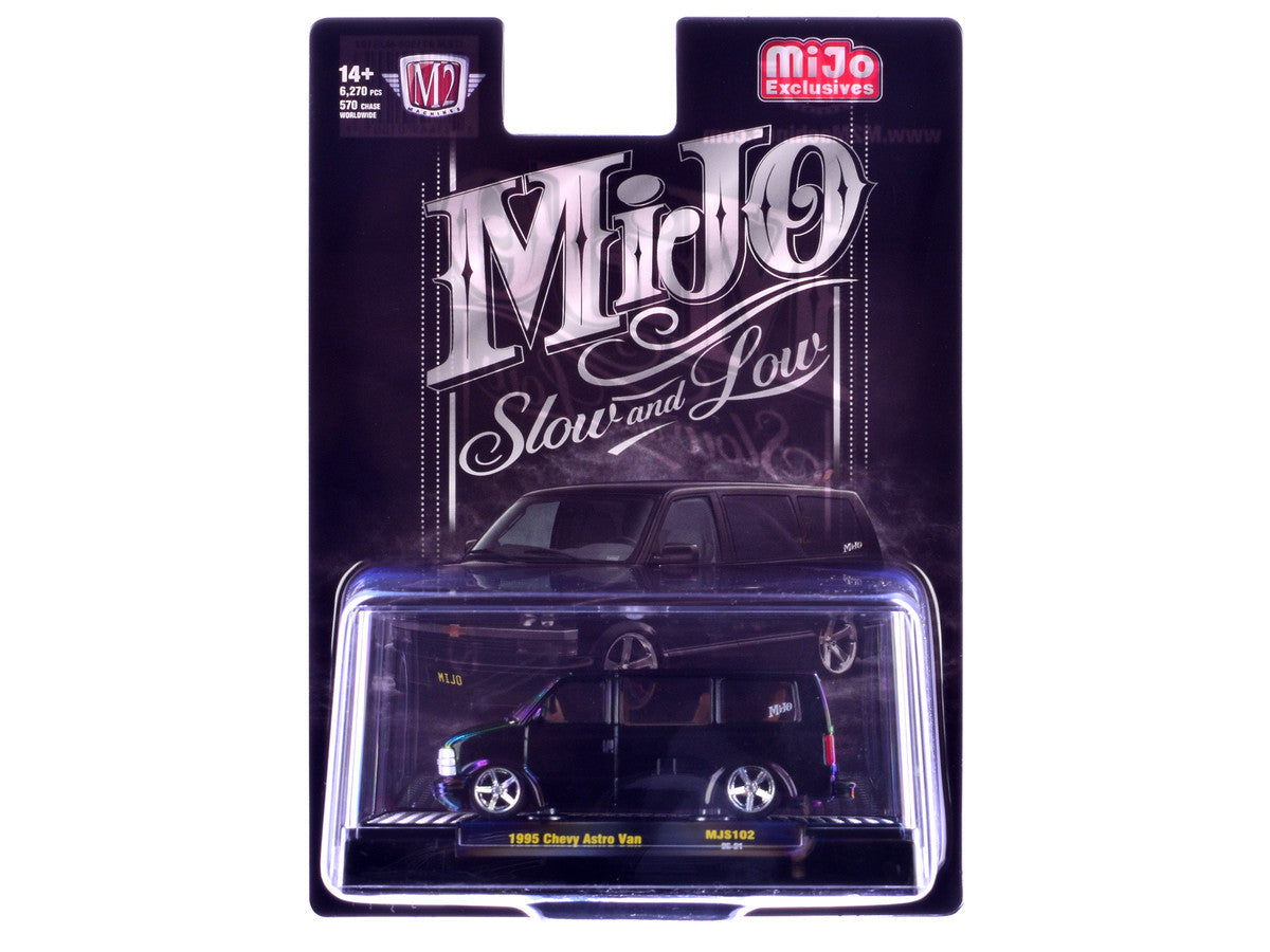 1995 Chevrolet Astro Van "Slow & Low" Black Limited Edition to 6720 pieces Worldwide 1/64 Diecast Model Car by M2 Machines M2