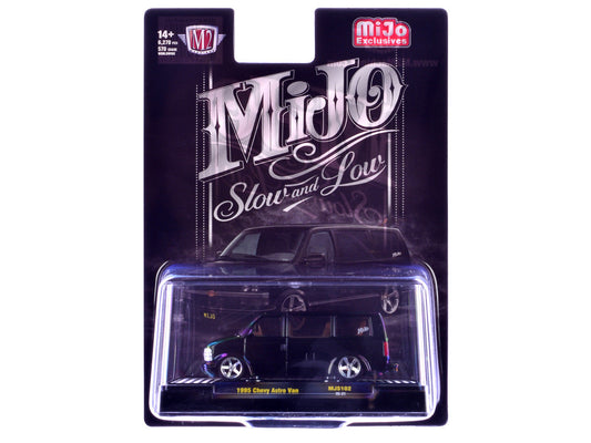 1995 Chevrolet Astro Van "Slow & Low" Black Limited Edition to 6720 pieces Worldwide 1/64 Diecast Model Car by M2 Machines M2