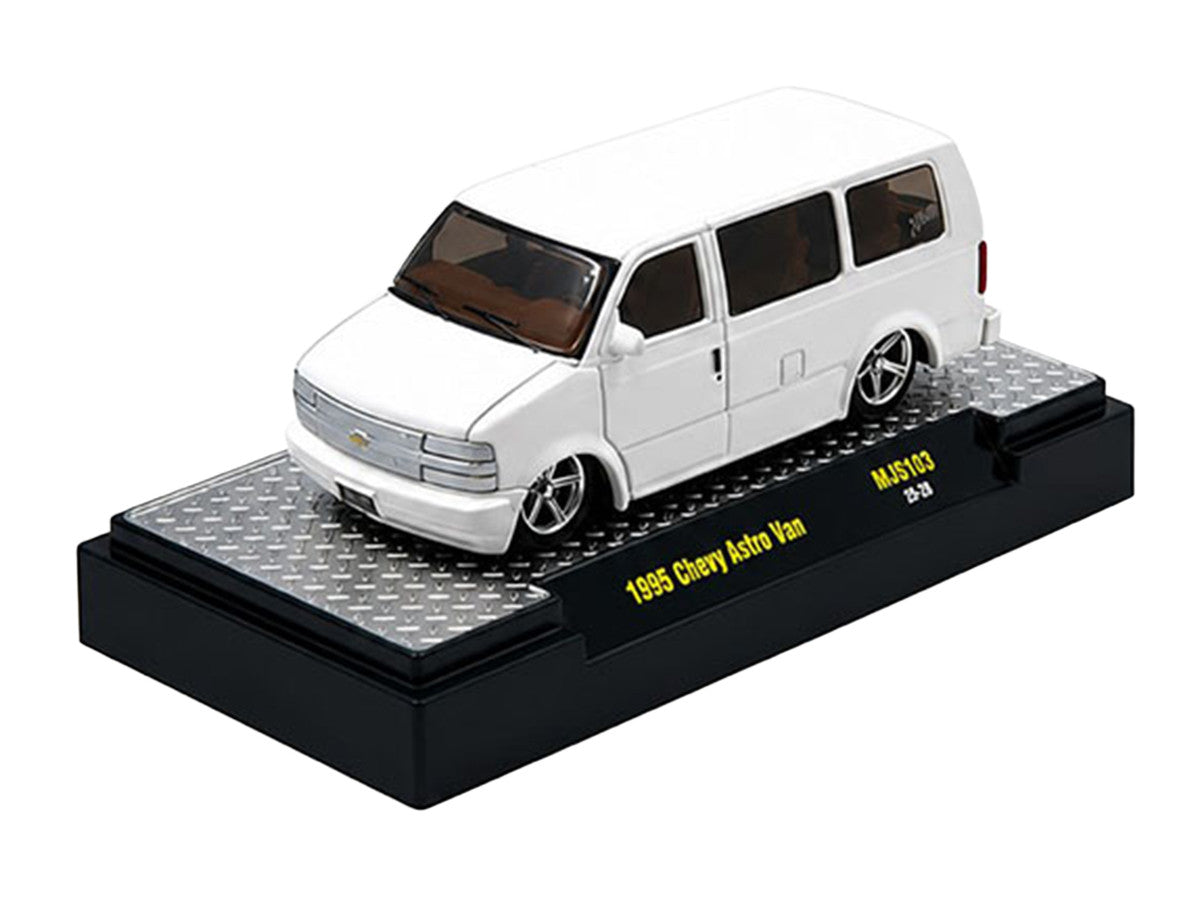 1995 Chevrolet Astro Van "Slow & Low" White Limited Edition to 6720 pieces Worldwide 1/64 Diecast Model Car by M2 Machines M2
