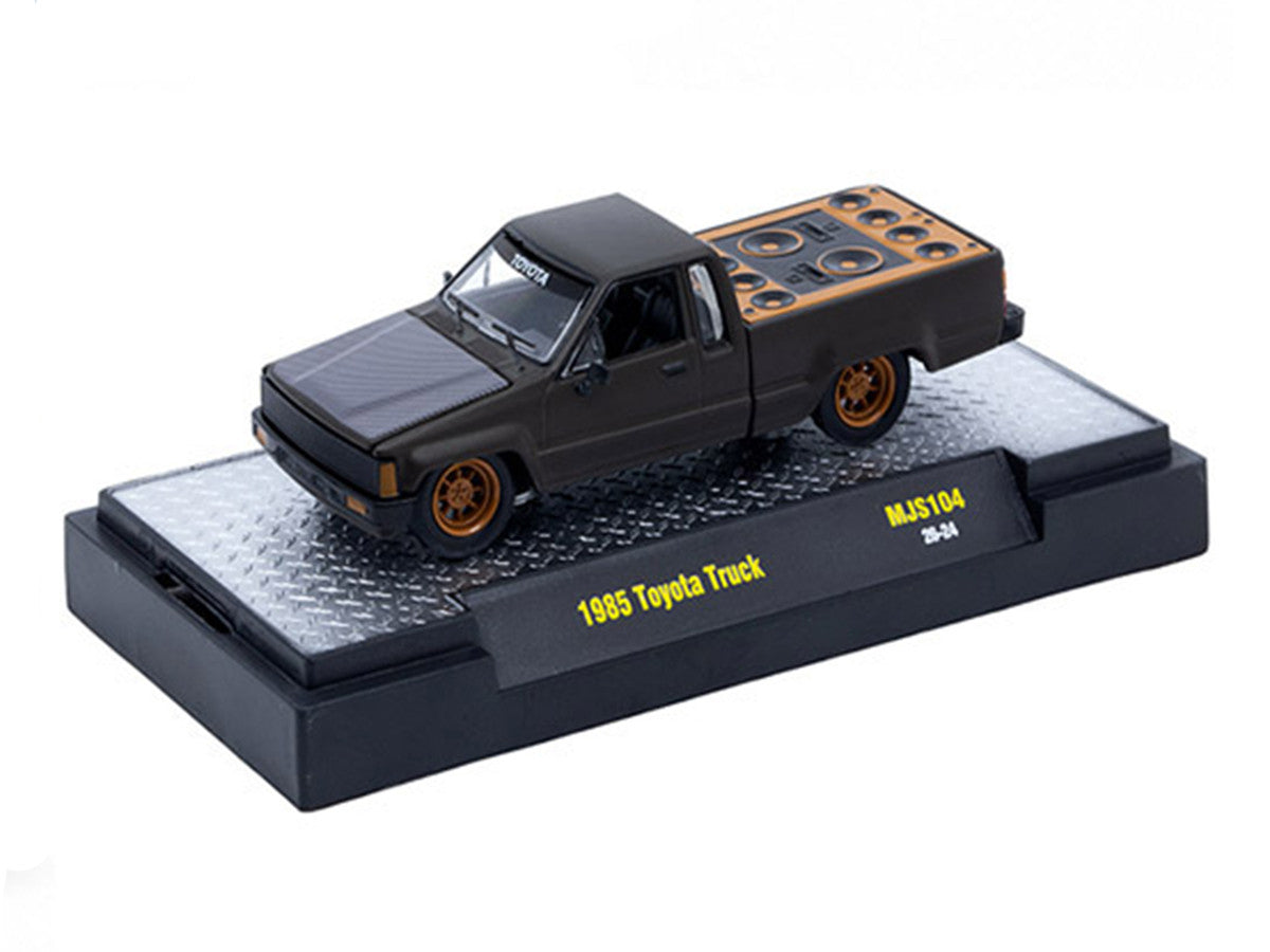 1985 Toyota SR5 Pickup Truck "Slammed Custom" Matt Gray with Carbon Hood Limited Edition to 10890 pieces Worldwide 1/64 Diecast Model Car by M2 Machines M2