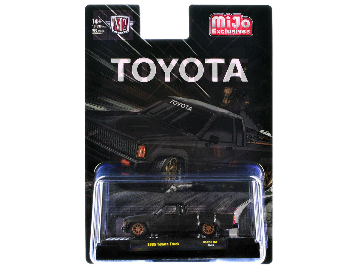 1985 Toyota SR5 Pickup Truck "Slammed Custom" Matt Gray with Carbon Hood Limited Edition to 10890 pieces Worldwide 1/64 Diecast Model Car by M2 Machines M2