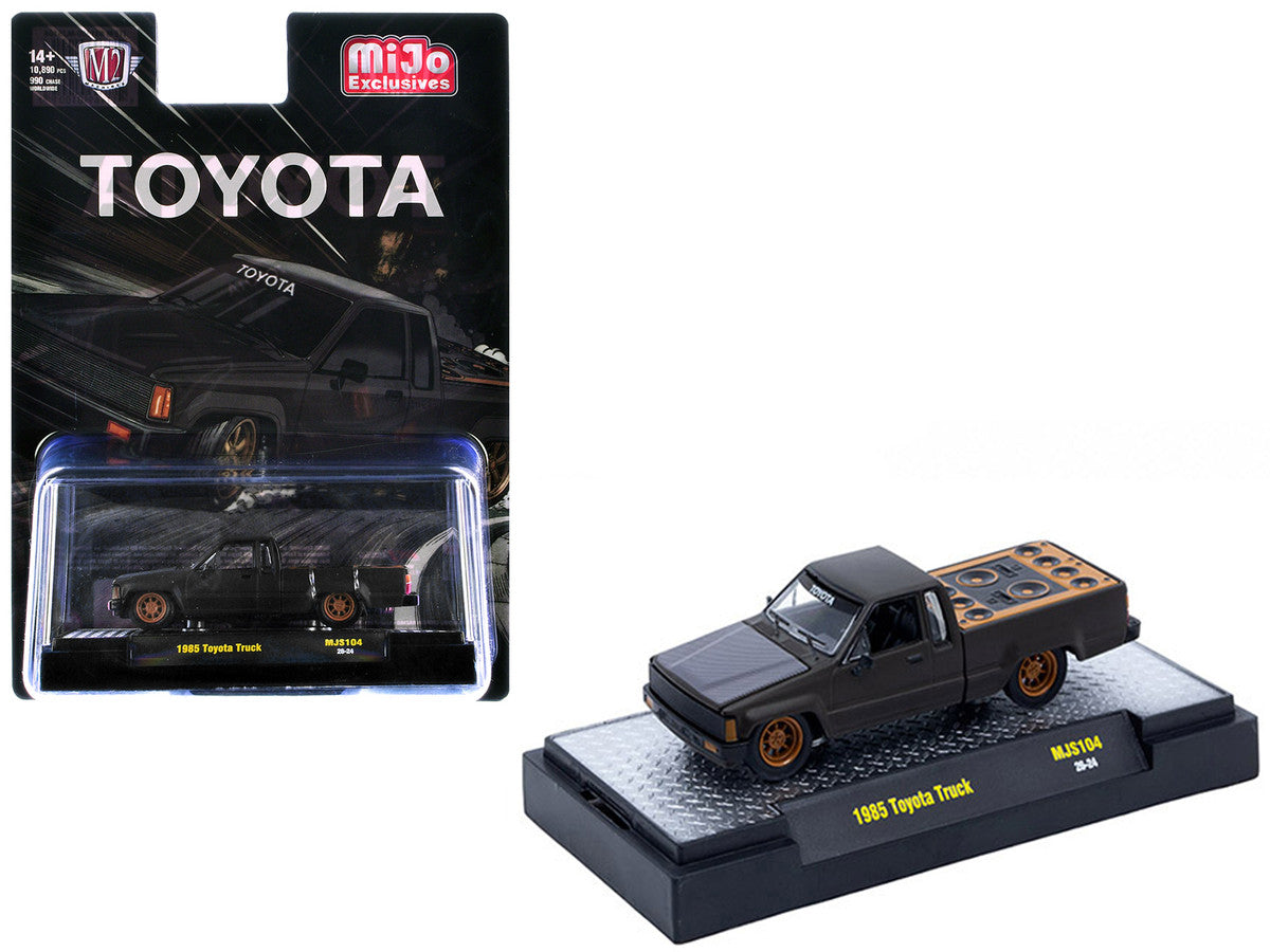 1985 Toyota SR5 Pickup Truck "Slammed Custom" Matt Gray with Carbon Hood Limited Edition to 10890 pieces Worldwide 1/64 Diecast Model Car by M2 Machines M2