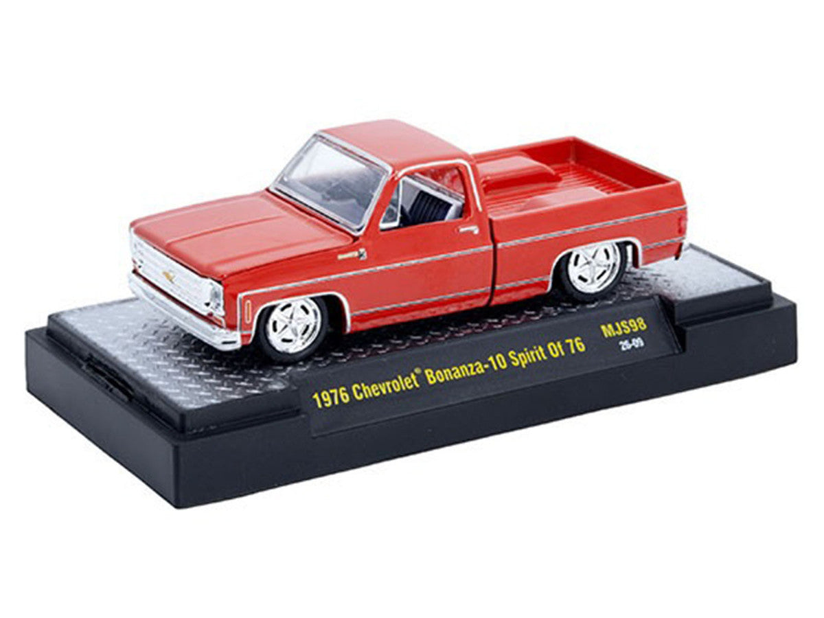 1976 Chevrolet Silverado Bonanza-10 Pickup Truck "Spirit of '76" Red Limited Edition to 12750 pieces Worldwide 1/64 Diecast Model Car by M2 Machines M2