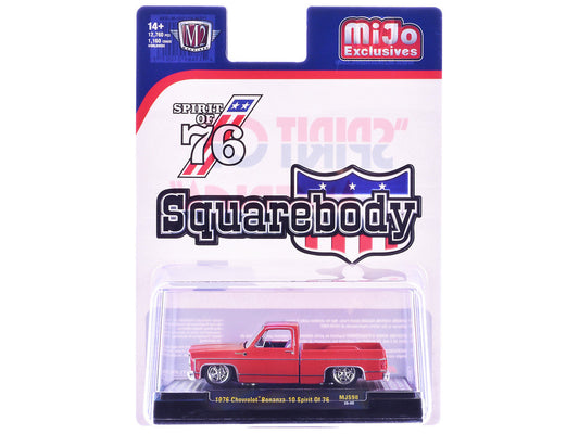 1976 Chevrolet Silverado Bonanza-10 Pickup Truck "Spirit of '76" Red Limited Edition to 12750 pieces Worldwide 1/64 Diecast Model Car by M2 Machines M2